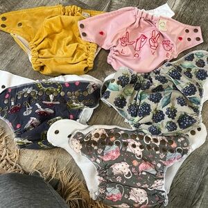 Charming Diaper Cover Set in Pink, Yellow, and Multicolor